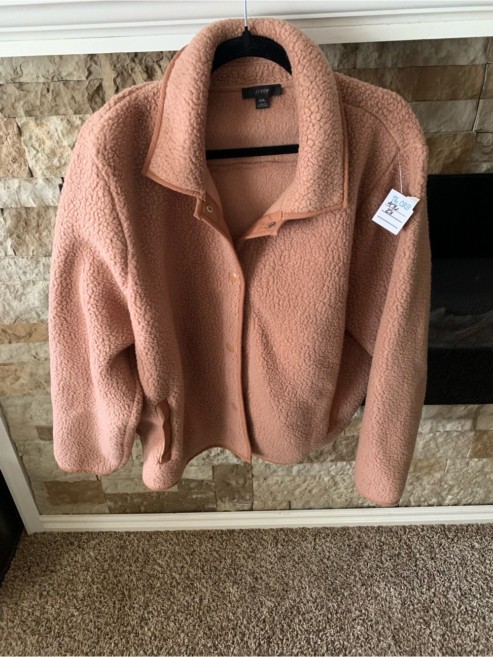 J. Crew Teddy Fleece Jacket in Dusty Beige